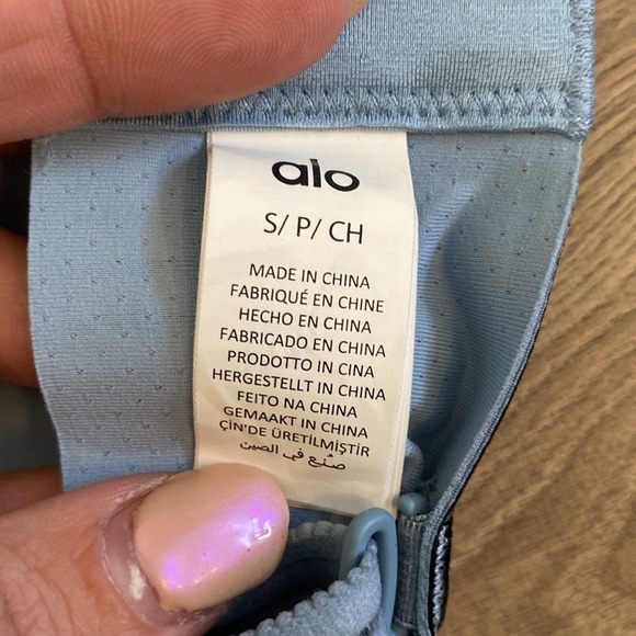 alo yoga |  Airlift Line Up Bra | Celestial Blue | Size Small - Picture 9 of 10